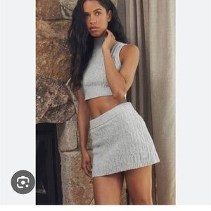 Alo cable knit skirt grey